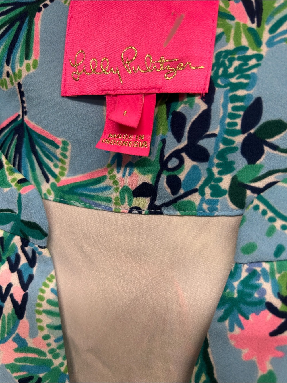 Lilly Pulitzer Aqua Tropical Floral Tiered Dress - Picture 4 of 5
